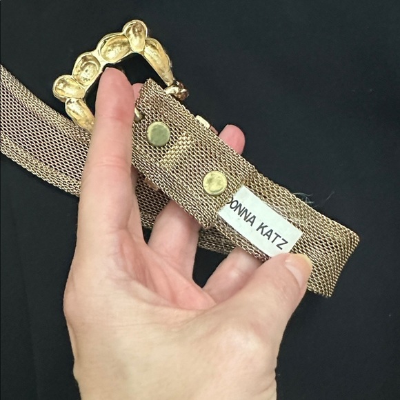 Vintage Donna Katz gold mesh belt L large main image 4
